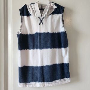 5t Wonder Nation blue white striped hoodie tank top patriotic nautical boat USA